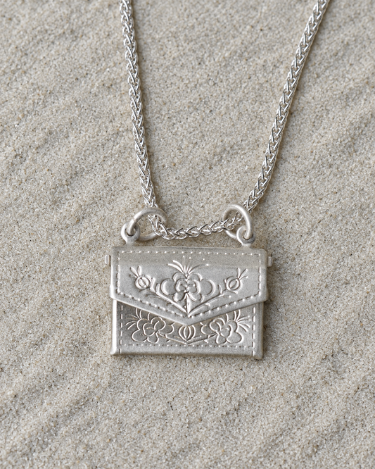 Floral Envelope Pendant Necklace