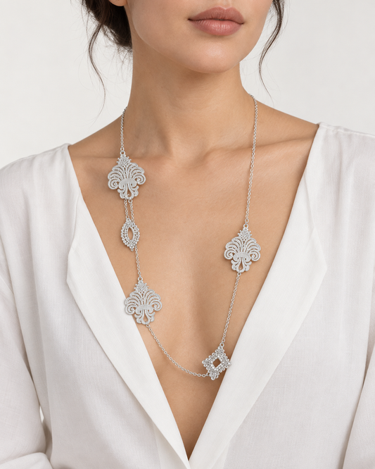 Iris Openwork Long Necklace