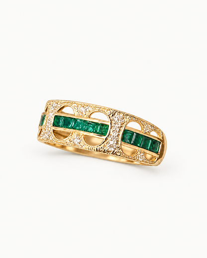 Green Line Openwork Ring