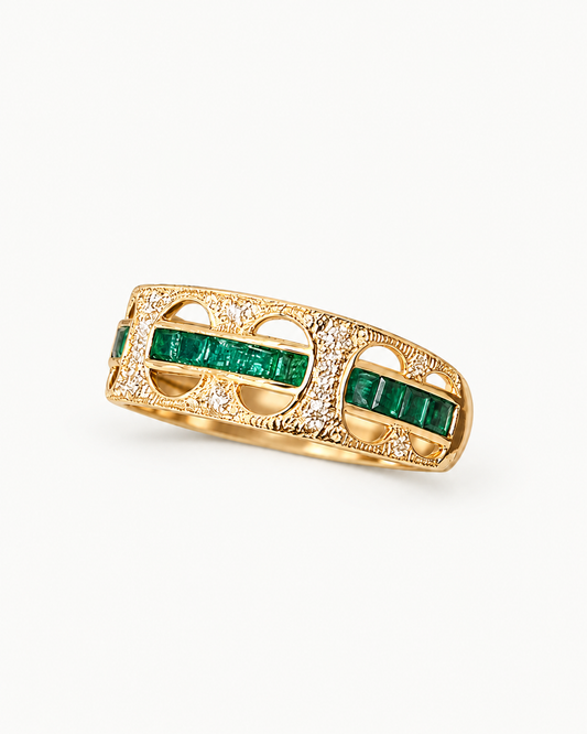 Green Line Openwork Ring