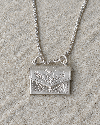 Floral Envelope Pendant Necklace